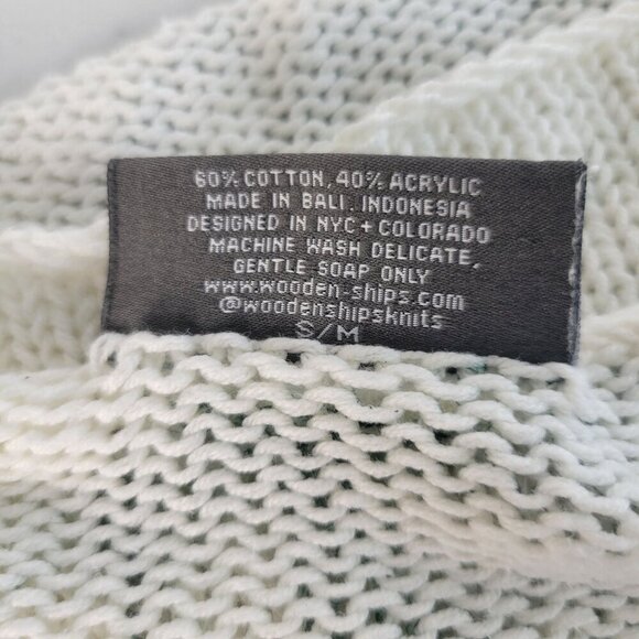 Wooden Ships Knit Sweater Womens S/M Oversized Cropped Comfy Beachy Lightweight - Picture 10 of 10